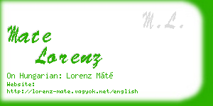 mate lorenz business card